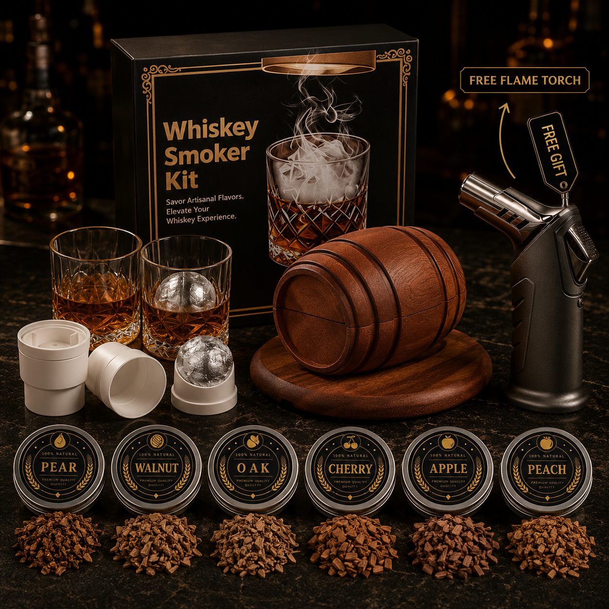 LEA&MORE Whiskey Smoker Gift Set
